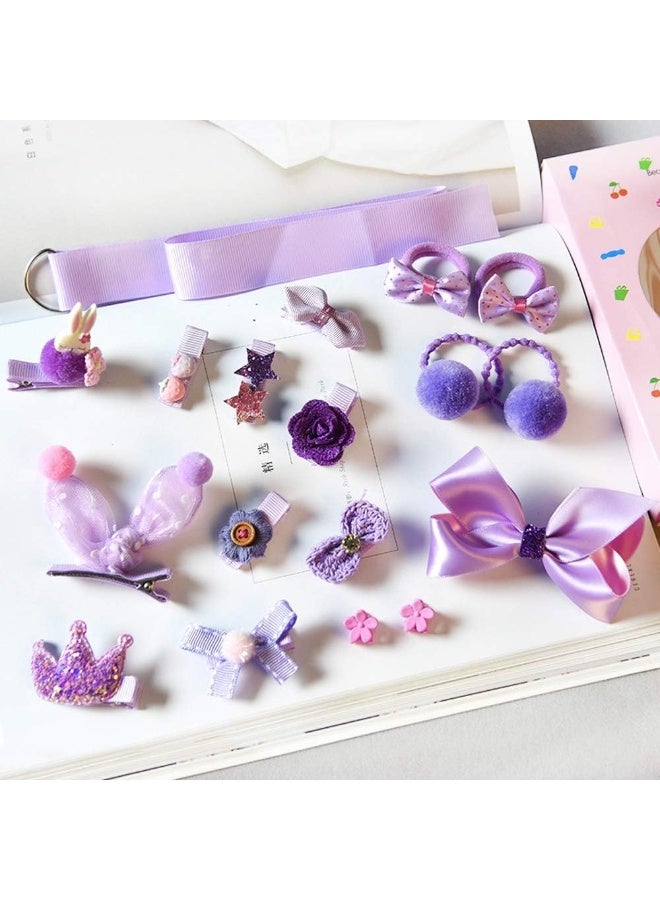 Scettar Baby Girl's Hair Clips Cute Hair Bows Baby Elastic Hair Ties Hair Accessories Ponytail Holder Hairpins Set For Baby Girls Teens Toddlers, Assorted styles, 36 pieces Pack (Purple) - Image 4